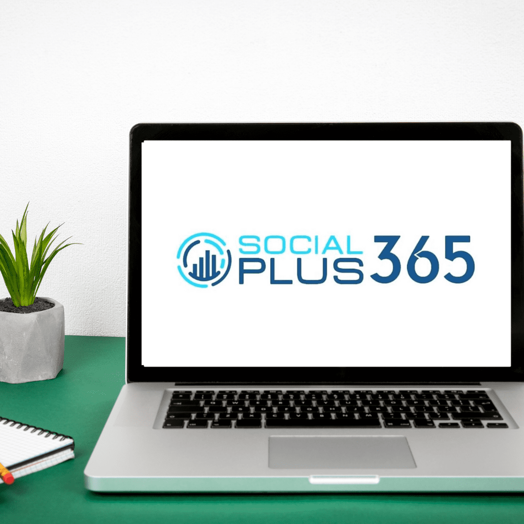 Social Plus 365 displayed on a studio laptop